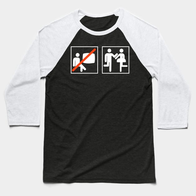 Funny Dating Friendship Icons Lets dance Baseball T-Shirt by okpinsArtDesign